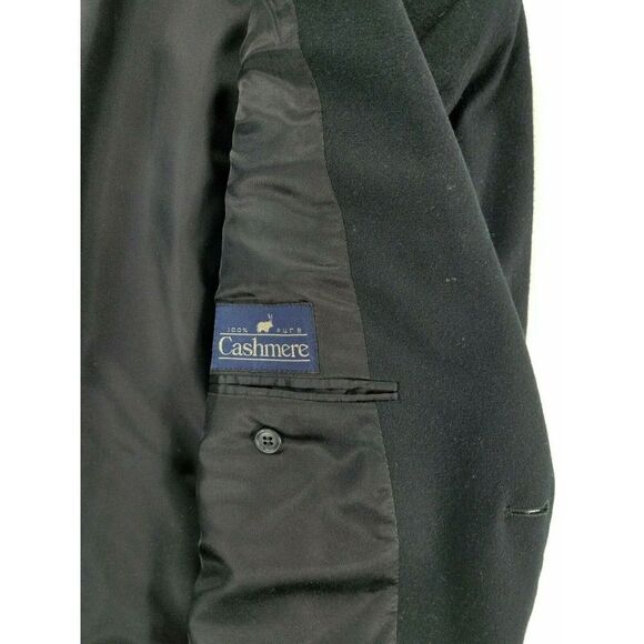 Bill Blass Cashmere Jacket Mens 42 R Black Sport Coat Blazer 3-Button USA Made - Picture 13 of 14